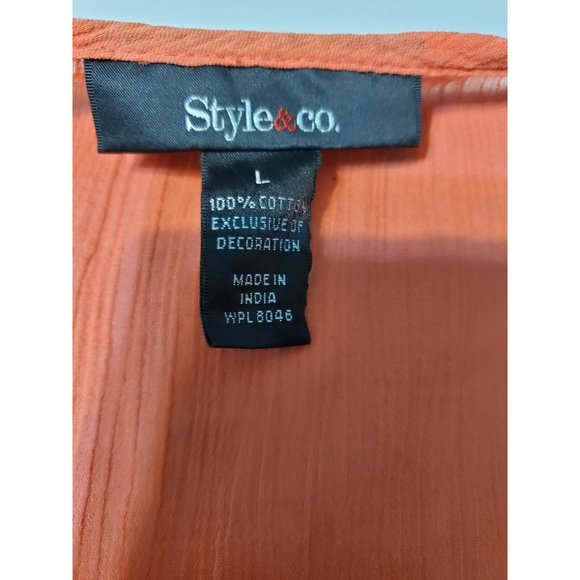 Style & Company - Boho Vintage Two Piece Set - Orange - Large - Picture 4 of 4
